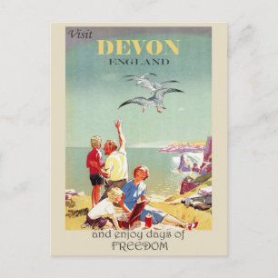 Postal Viaje inglés vintage Devon Inglaterra