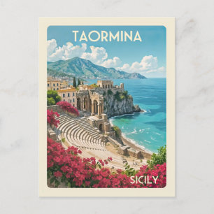Postal Viaje italiano a Sicilia Taormina Italia
