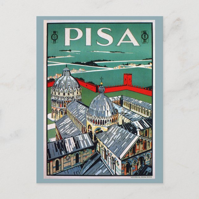 Postal Viaje italiano de la época de los años 20 en Pisa (Anverso)