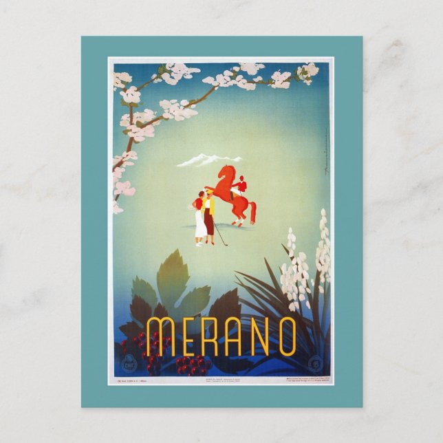 Postal Viaje italiano de Merano Meran (Anverso)