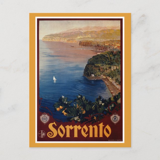 Postal Viaje italiano de Sorrento en los años 20 (Anverso)