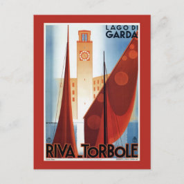 Postal Viaje italiano del Viejo Torbole Riva Lake Garda