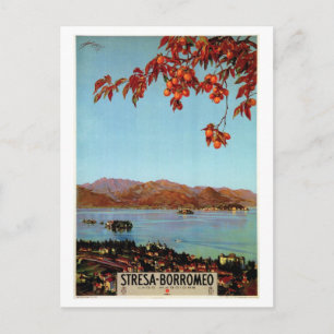 Postal Viaje italiano en el lago Maggiore Stresa de los a