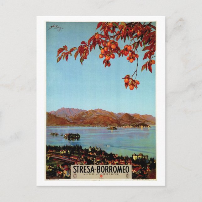 Postal Viaje italiano en el lago Maggiore Stresa de los a (Anverso)