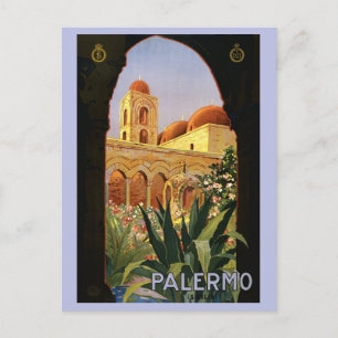 Postal Viaje italiano retro de Palermo italiano