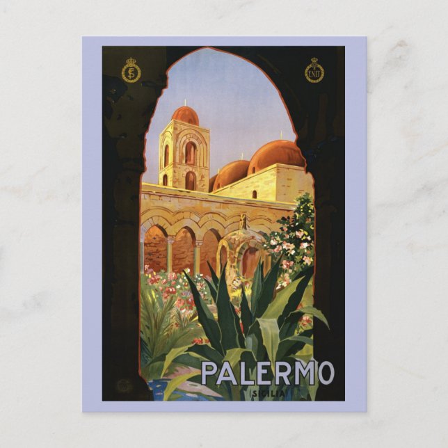 Postal Viaje italiano retro de Palermo italiano (Anverso)