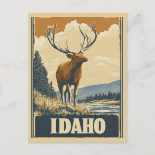 Postal Viaje natural de la montaña Idaho Elk