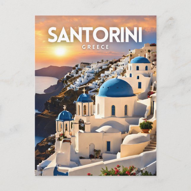 Postal Viaje nostálgico de Santorini (Anverso)