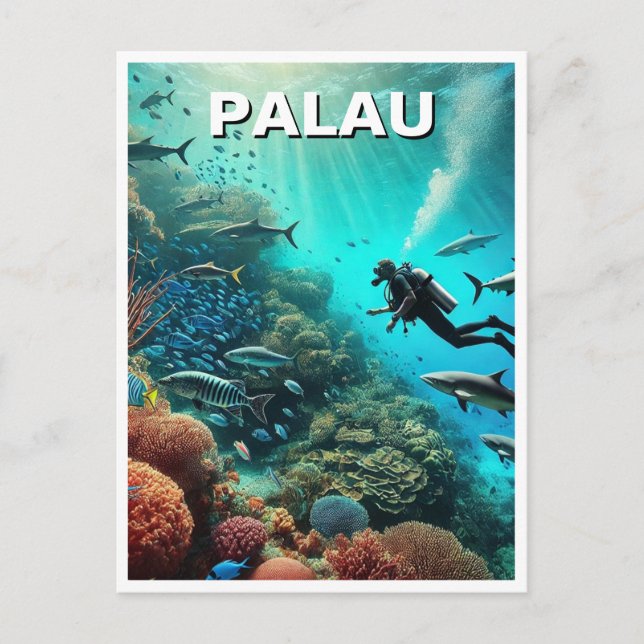 Postal Viaje para buceo en Palau Scuba (Anverso)