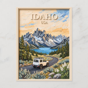 Postal Viaje por carretera en Idaho EEUU Texto Paisaje 3D