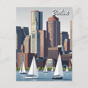 Postal Viaje por el puerto de Boston
