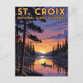 Postal Viaje por el río nacional de Wisconsin St Croix