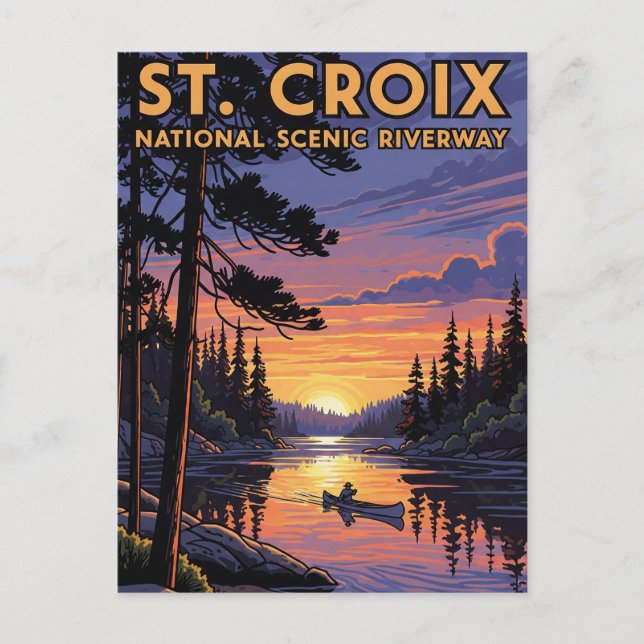 Postal Viaje por el río nacional de Wisconsin St Croix (Anverso)