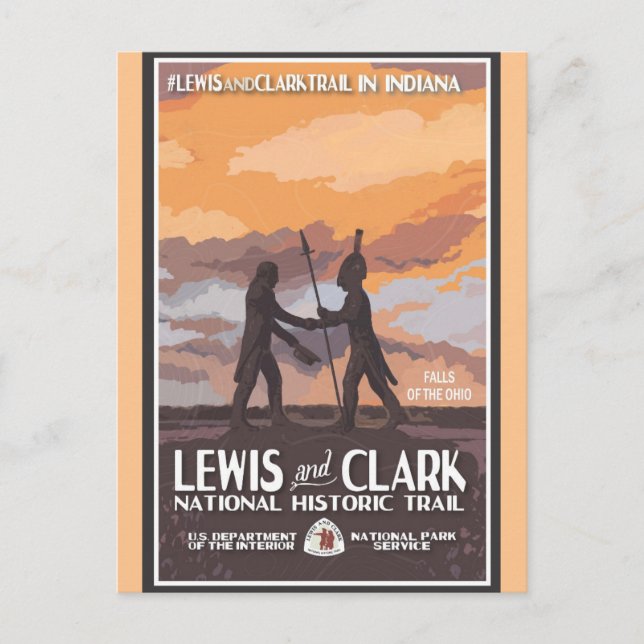 Postal Viaje por el sendero histórico nacional de Indiana (Anverso)