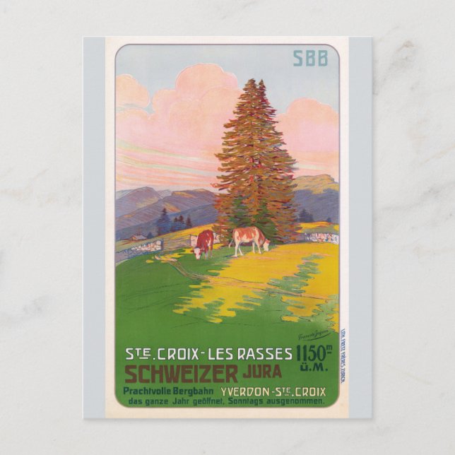 Postal Viaje por ferrocarril en Suiza (Anverso)