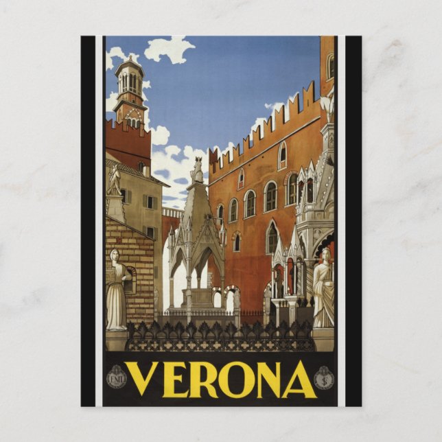 Postal Viaje por Italia Retro Verona (Anverso)