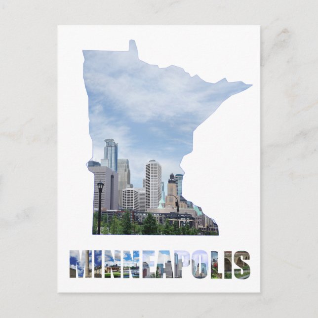 Postal Viaje por la ciudad de Minneapolis Minnesota (Anverso)