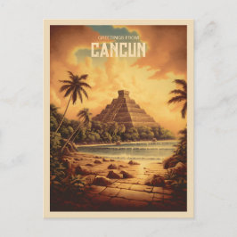 Postal Viaje por la playa de ruinas mayas de Cancún Méxic