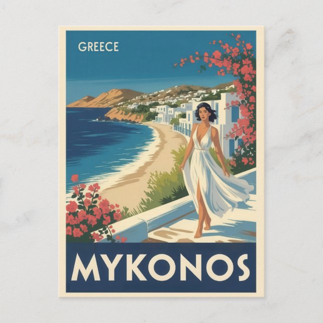 Postal Viaje por las islas griegas de Mykonos (Anverso)