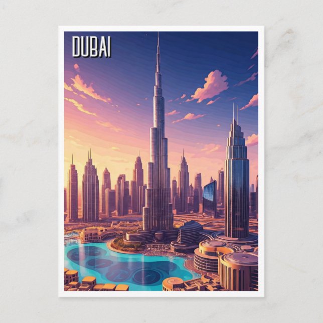 Postal Viaje por Skyline de Dubai (Anverso)