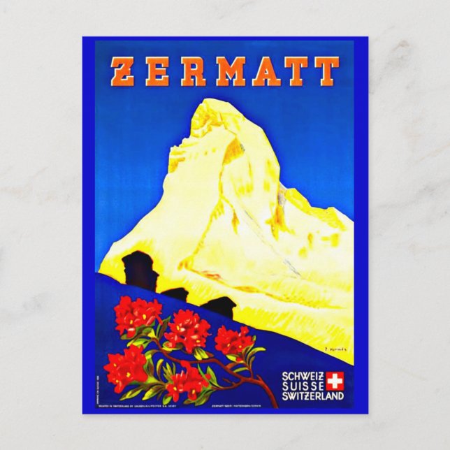 Postal Viaje Postcard-Vintage-Zermatt (Anverso)
