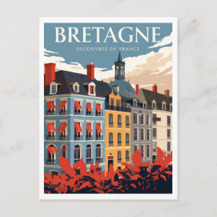 Postal Viaje Retro a Bretaña Francia