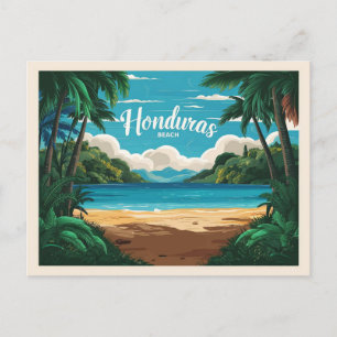 Postal Viaje retro a la playa de Honduras