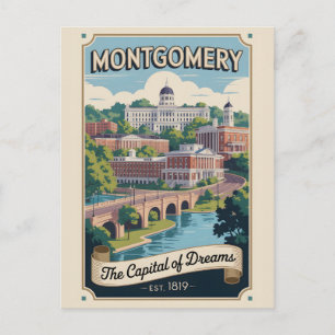 Postal Viaje Retro a Montgomery Alabama