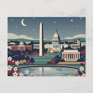 Postal Viaje Retro Antiguo Washington DC