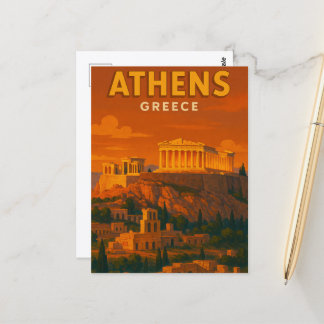 Postal Viaje Retro Atenas Grecia