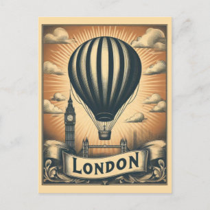 Postal Viaje retro británico de la vieja Londres