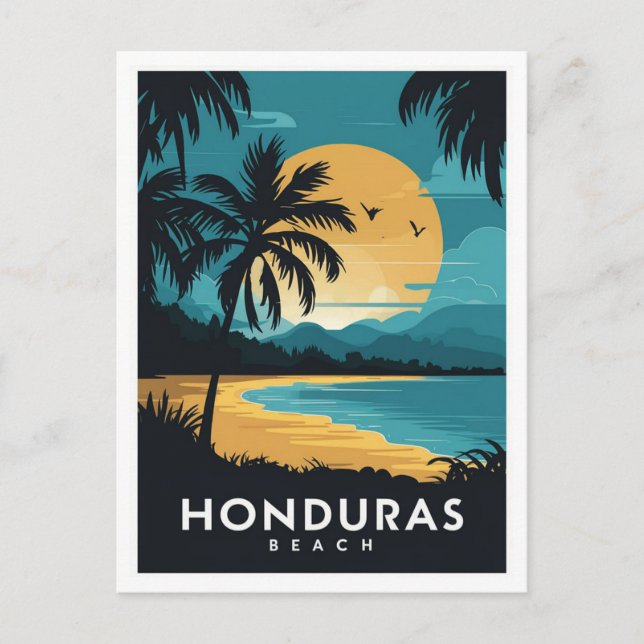 Postal Viaje retro de Beach Honduras (Anverso)