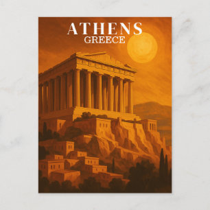 Postal Viaje Retro de Viaje de la Vieja Atenas