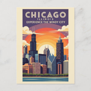 Postal Viaje Retro de Vintage Chicago Illinois