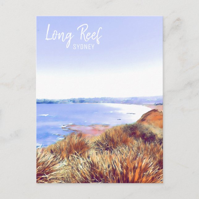 Postal Viaje retro en Long Reef Sydney Northern Beach (Anverso)