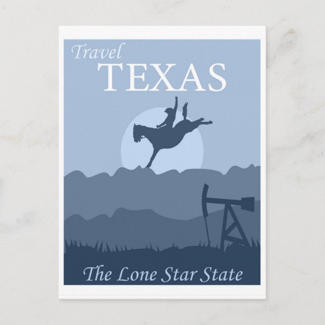 Postal Viaje retro estatal de estrella solitaria de Texas (Anverso)
