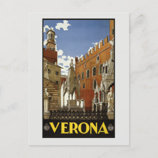 Postal Viaje retro italiano de Verona Italia