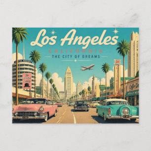Postal Viaje Retro Los Ángeles Años 50