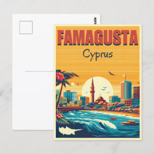 Postal Viaje retro Regalo Playa Famagusta Regalo de recue