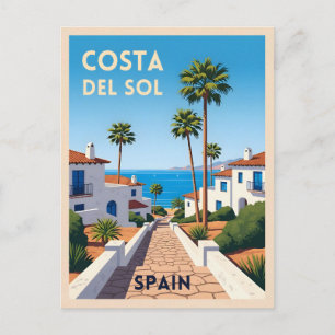 Postal Viaje Retro Vintage Costa Del Sol España