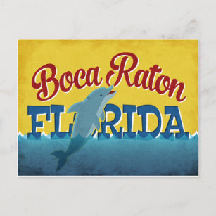 Postal Viaje retro vintage de Boca Raton Florida
