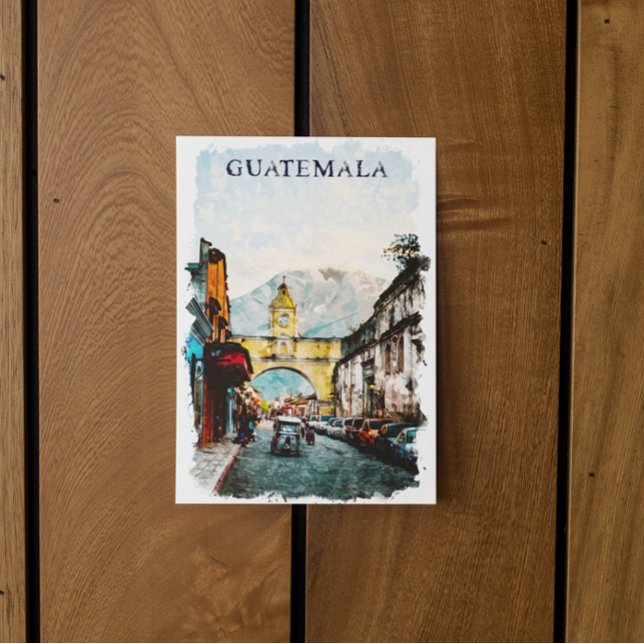 Postal Viaje retro vintage de Guatemala (guatemala retro vintage travel postcard)