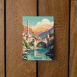 Postal Viaje retro vintage de Mostar Bosnia Herzegovina<br><div class="desc">Hermosa postal que muestra el asombroso paisaje de Mostar en Bosnia Herzegovina. Excelente recuerdo y regalo de viaje para todos los turistas.</div>