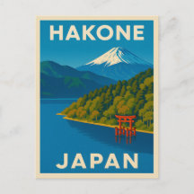 Viaje retro vintage Hakone Japón Paisaje escénico
