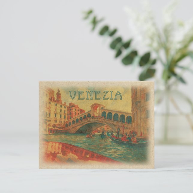 Postal Viaje retro vintage - Venecia Venecia Italia (Anverso de pie)