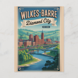 Postal Viaje Retro Vintage Wilkes-Barre Pennsylvania