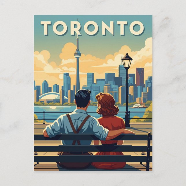 Postal Viaje romántico de Toronto Canadá (Anverso)
