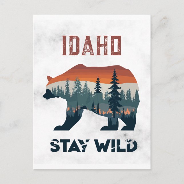 Postal Viaje Salvaje Del Oso De Idaho Viejo (Anverso)