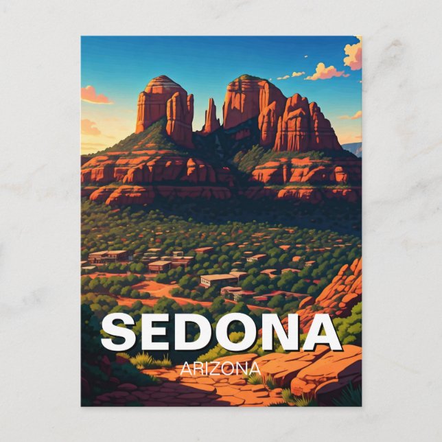 Postal Viaje vertical de Sedona Arizona (Anverso)