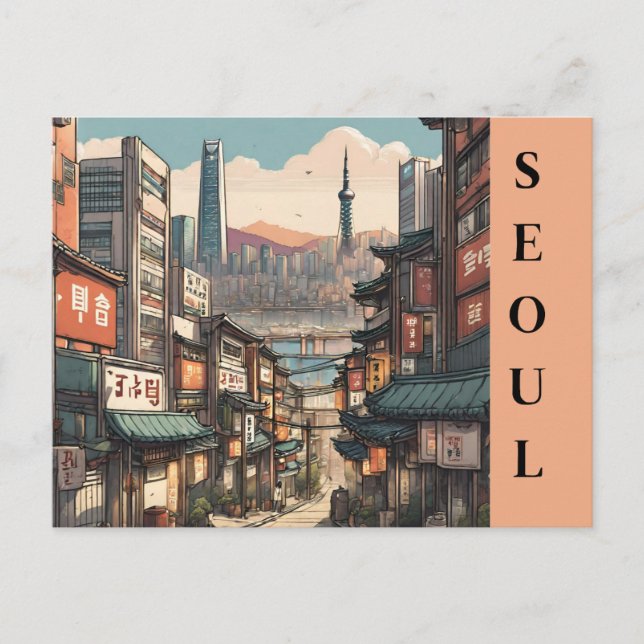 Postal Viaje Viejo Seúl paisajes asiáticos de Corea del S (Anverso)